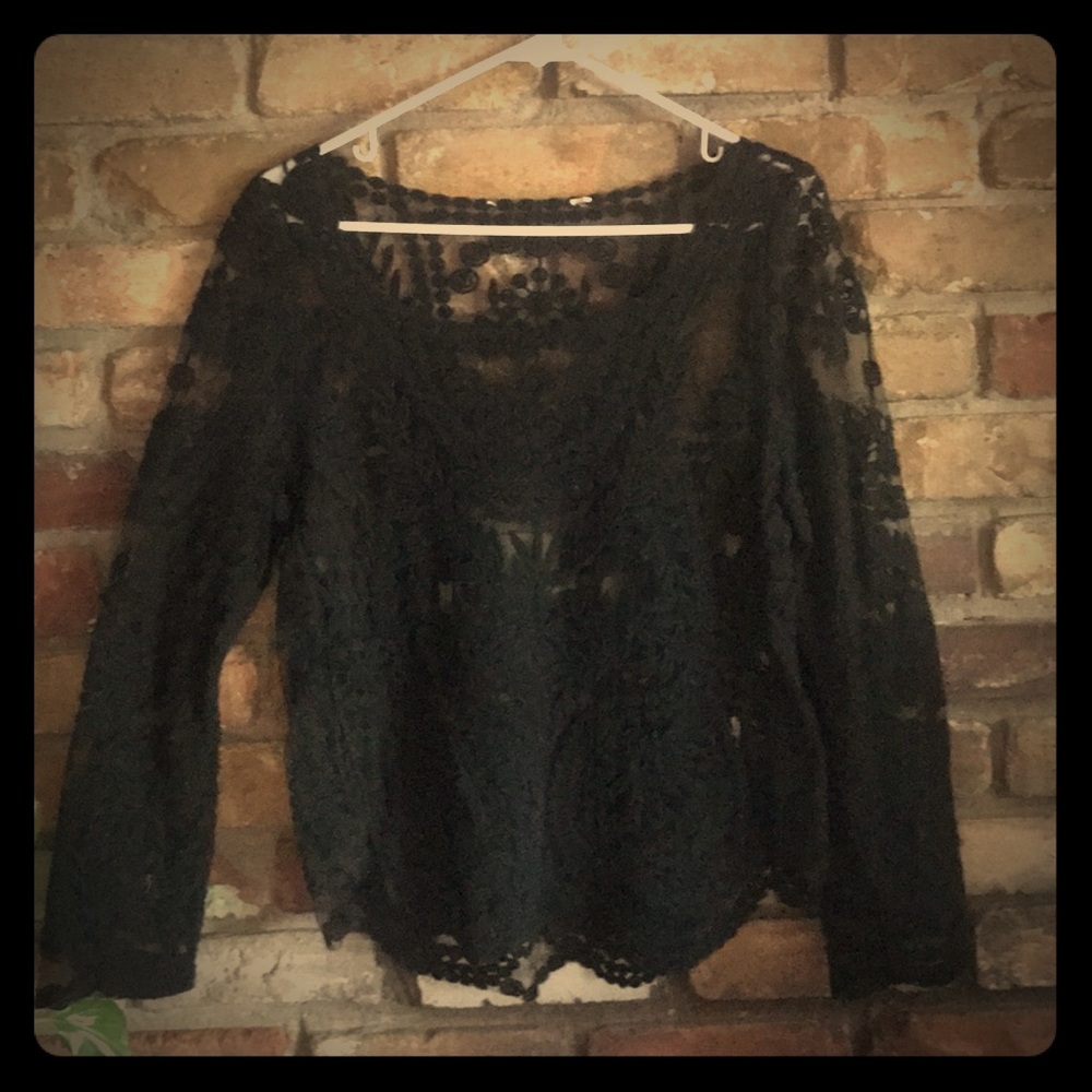 Boho Black Lace Long-sleeve